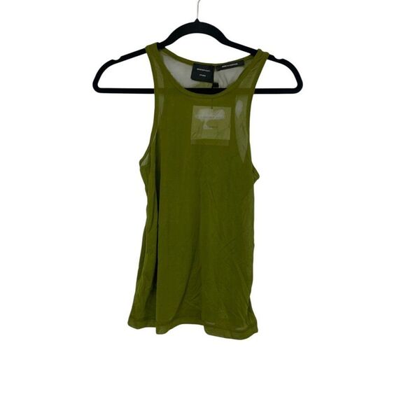 Massimo Dutti STUDIO Womens Silk Tank Top Shirt S Green Semi-Sheer 9429/952 NWT - Picture 1 of 8